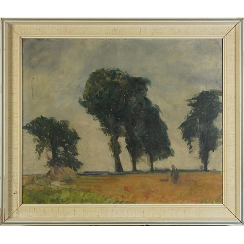 24 - Harvest scene, French Impressionist oil on canvas, various inscriptions verso, from the collection o... 