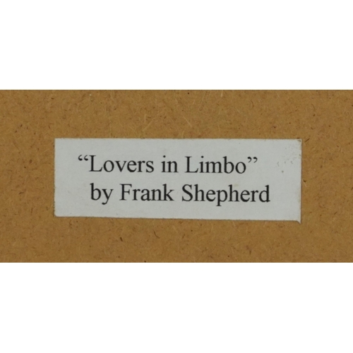 1411 - Frank Shepherd - Christmas Choir and Lovers in Limbo, abstract compositions, pair of mixed medias, l... 
