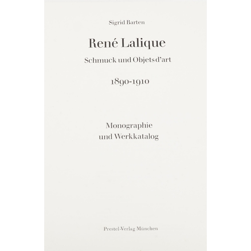 897 - Rene Lalique Schmuckund Objets d'Art 1890-1910 book with dust jacket by Sigfried Barten