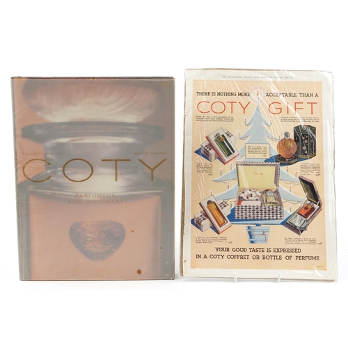 895 - Coty Parfumeur and Visionary, hardback book by Elisabeth Barille, with related poster