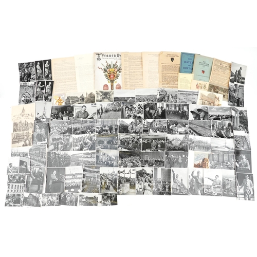 680 - Predominantly German military interest black and white photographs and ephemera including examples o... 