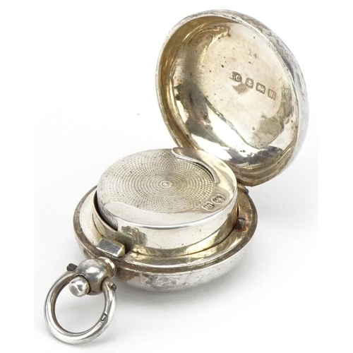 202 - Robert Chandler, George V engine turned silver sovereign case, 30mm in diameter, 14.8g