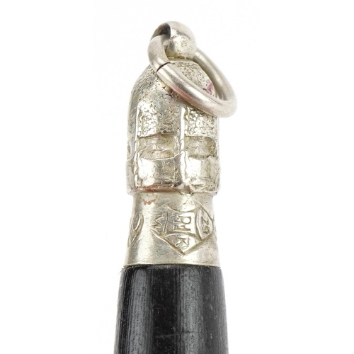 1490 - Victorian horn cigar cutter in the form of a Champagne bottle, impressed lozenge mark and numbered 4... 