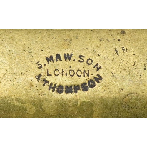 452 - Victorian adjustable brass apothecary powder paper folder by S Maw & Son and Thompson of London and ... 