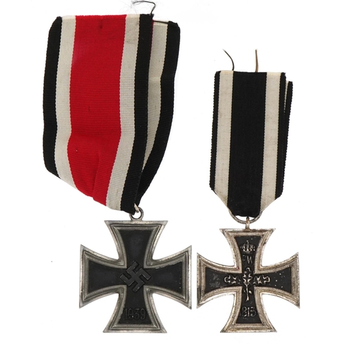 594 - Two German military interest iron crosses including Second Class