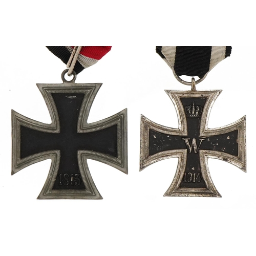 594 - Two German military interest iron crosses including Second Class