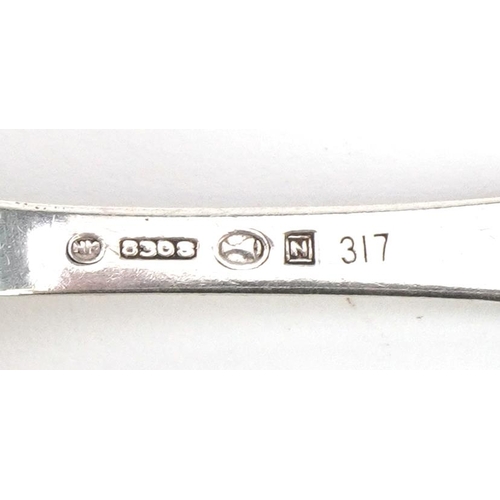 1421 - Norwegian 830S silver caddy spoon with naturalistic handle numbered 317, 10.5cm in length, 13.5g