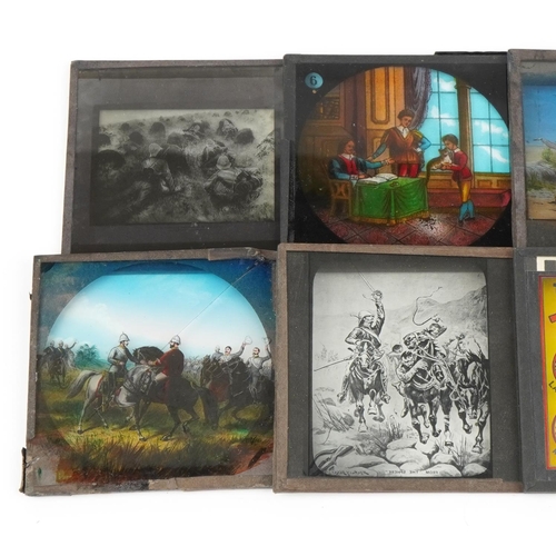 920 - Victorian and later magic lantern glass slides including Transvaal war