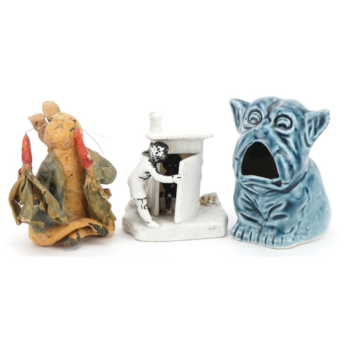 1423 - Novelty porcelain and a Warne & Co rabbit, the largest 7cm high