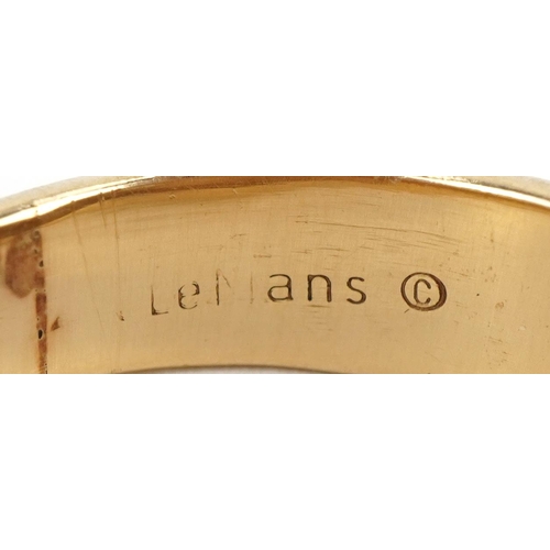 2036 - LeMans, two tone 14ct gold diamond ring, the diamond approximately 3.60mm in diameter, size R, 8.2g