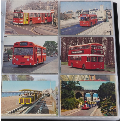 956 - Collection of shipping and railwayana postcards arranged in an album including London & South Wester... 