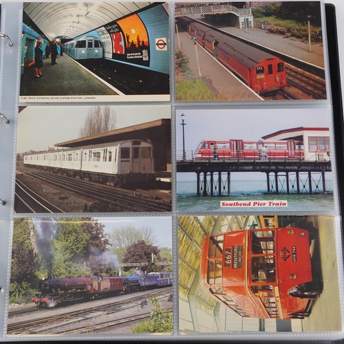 956 - Collection of shipping and railwayana postcards arranged in an album including London & South Wester... 