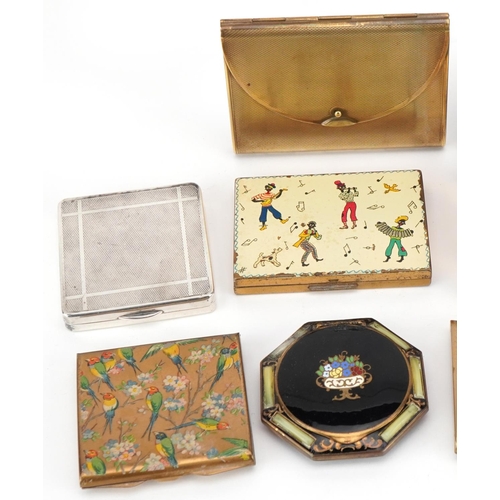 1620 - Twelve vintage ladies compacts including musical Stratton and Art Deco examples, the largest 8.5cm w... 