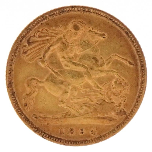 733 - Queen Victoria 1894 gold half sovereign