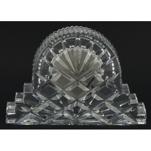 1296 - Waterford Crystal mantle clock, 18.5cm wide