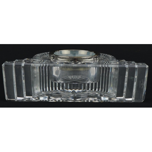 1296 - Waterford Crystal mantle clock, 18.5cm wide