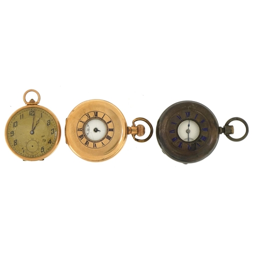 2603 - Three pocket watches comprising silver AM Watch Co half hunter, gold plated Coventry Astral half hun... 