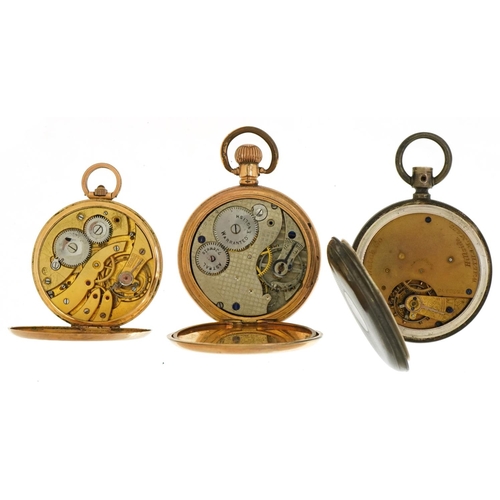 2603 - Three pocket watches comprising silver AM Watch Co half hunter, gold plated Coventry Astral half hun... 