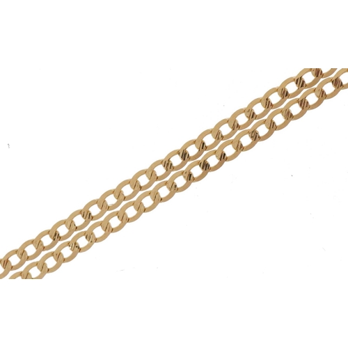 2153 - 14ct gold curb link necklace, 50cm in length, 2.7g