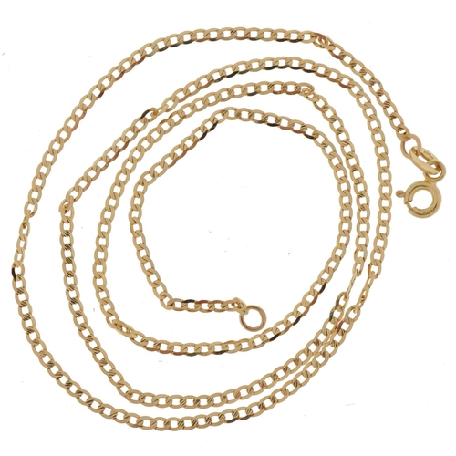 2153 - 14ct gold curb link necklace, 50cm in length, 2.7g