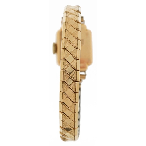 2095 - Boldor, ladies Art Deco 18ct gold manual wristwatch, 15mm wide