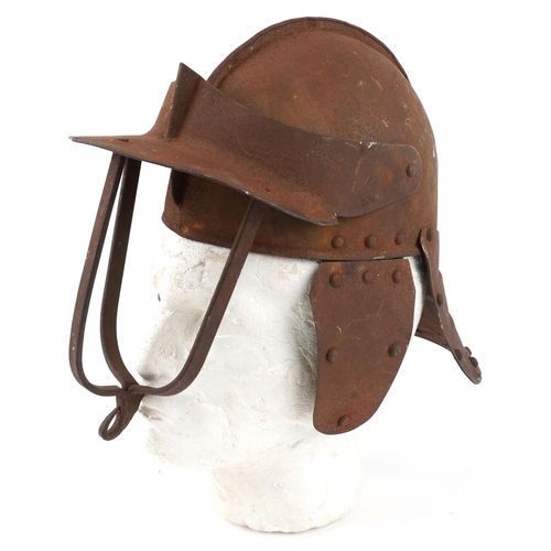 687 - Cromwellian style Civil War design Zischagge lobster tailed pot helmet