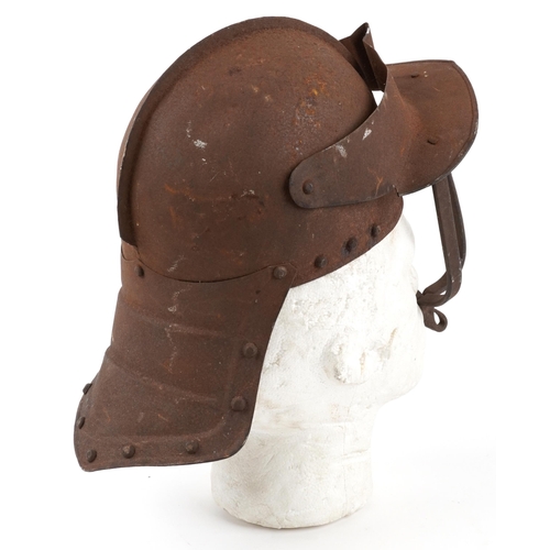 687 - Cromwellian style Civil War design Zischagge lobster tailed pot helmet