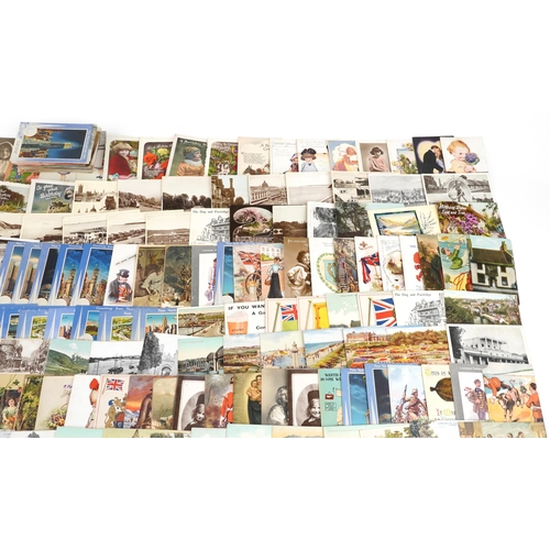 924 - Collection of predominantly topographical postcards including street scenes and royal progress throu... 