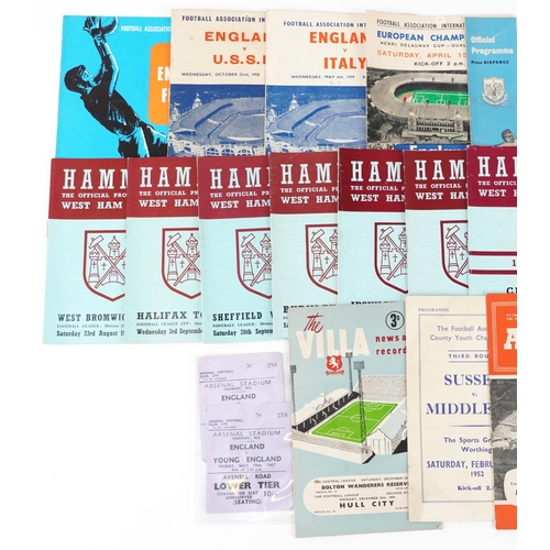 1282 - 1960s and later footballing interest league and international programmes and tickets including Engla... 