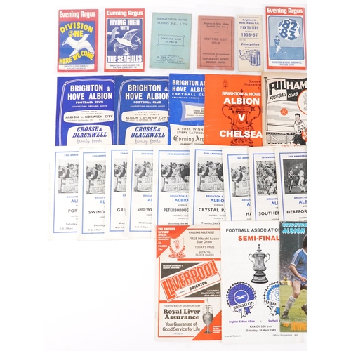 1284 - Collection of 1950s and later footballing interest Brighton & Hove Albion ephemera including fixture... 