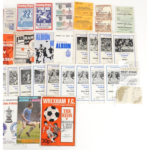 1284 - Collection of 1950s and later footballing interest Brighton & Hove Albion ephemera including fixture... 