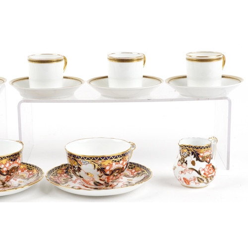 1831 - Set of six Rosenthal cream and gilt coffee cans and saucers and Royal Crown Derby Imari pattern teaw... 