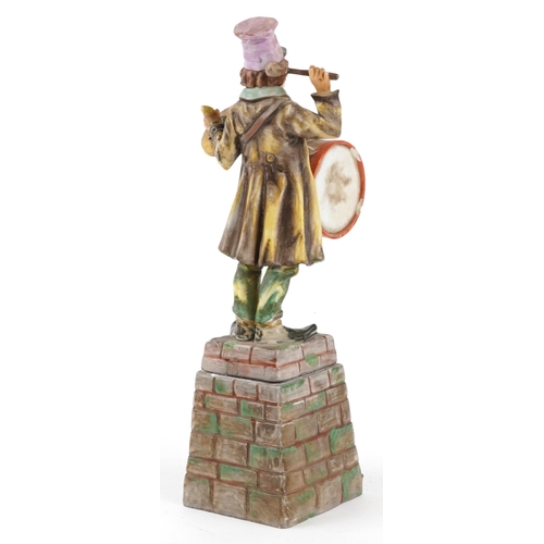 1602 - Capodimonte hand painted porcelain figure of a drummer, 32.5cm high