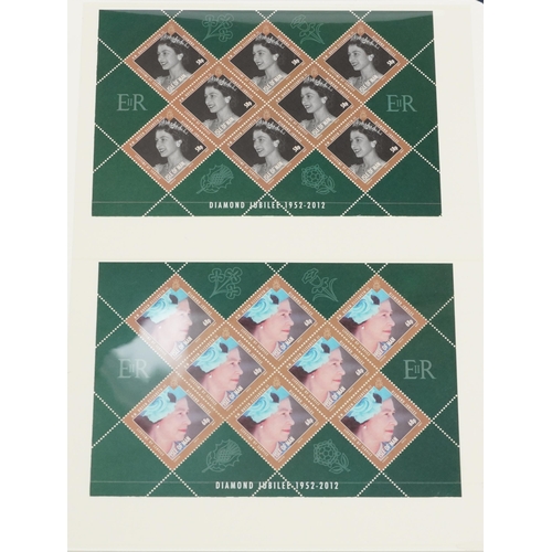 962 - Collection of Elizabeth II Diamond Jubilee mint stamps arranged in an album