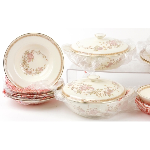 1820 - Royal Doulton Romance collection Lisette pattern dinnerware including lidded tureens and graduated m... 