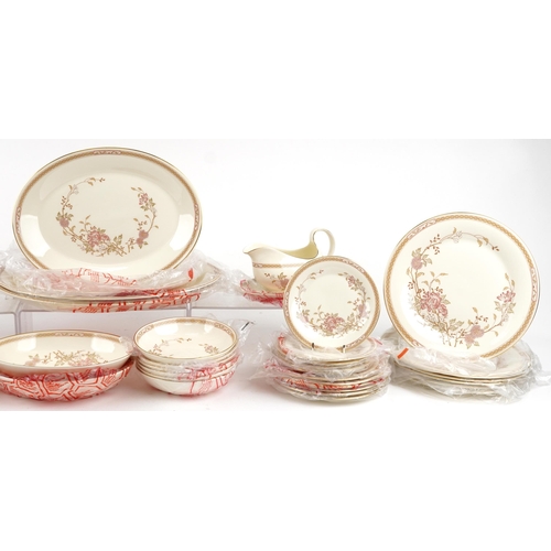 1820 - Royal Doulton Romance collection Lisette pattern dinnerware including lidded tureens and graduated m... 