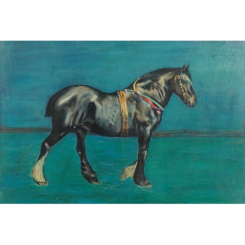 1120 - Portrait of a horse, Hercules, oil on board, framed, 59.5cm x 39.5cm excluding the frame