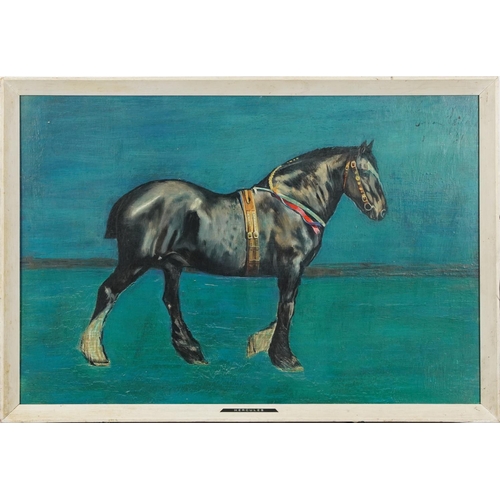 1120 - Portrait of a horse, Hercules, oil on board, framed, 59.5cm x 39.5cm excluding the frame