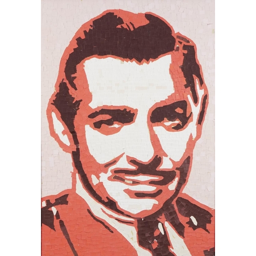 1853 - Contemporary mosaic picture of Clark Gable worked by visually impaired ex-servicemen and women at Bl... 