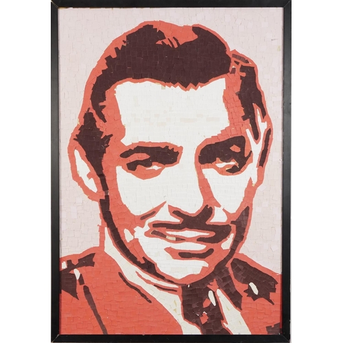 1853 - Contemporary mosaic picture of Clark Gable worked by visually impaired ex-servicemen and women at Bl... 