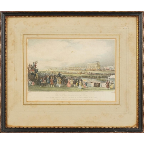 1605 - Epsom Races on Derby Day and Woodcote Park, two 19th century engravings, one after Thomas Allom and ... 