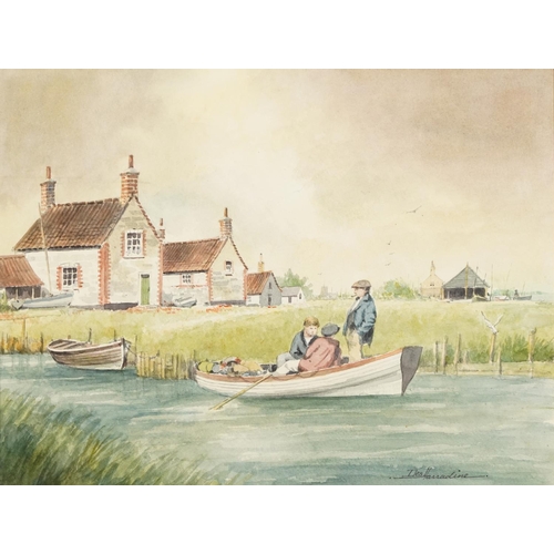 334 - Des Herradine - Wells Next to the Sea, Norfolk and On the Norfolk Coast, two watercolours, each with... 