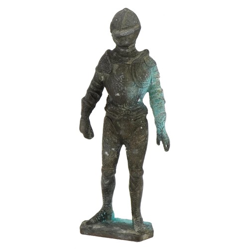 73 - Automobilia interest cast metal car mascot in the form of a knight, 18.5cm high