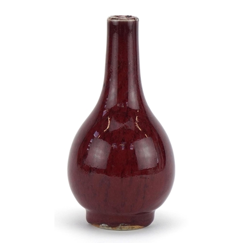 1505 - Chinese porcelain vase having a sang de boeuf glaze, 15cm high