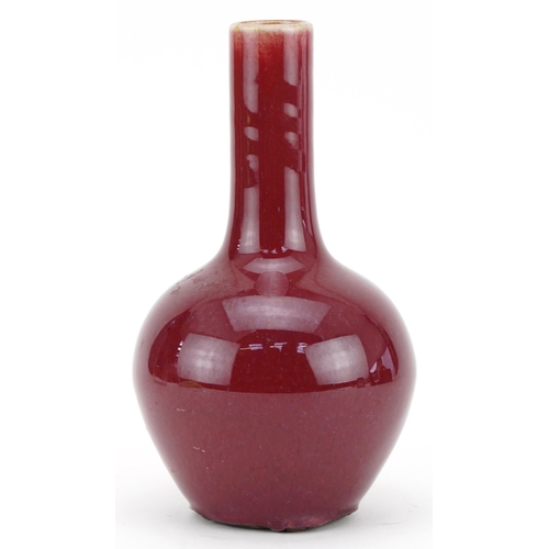 1372 - Chinese porcelain vase having a sang de boeuf glaze, 18cm high