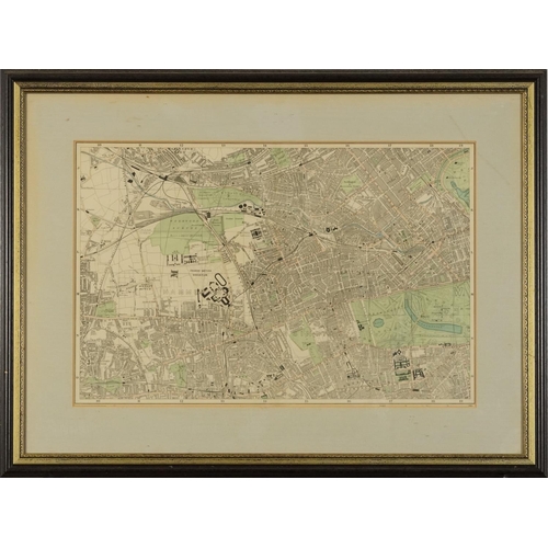 3136 - Three 19th century and later maps of London including Stanford's Library Map of London and it's Subu... 