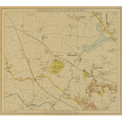 3136 - Three 19th century and later maps of London including Stanford's Library Map of London and it's Subu... 