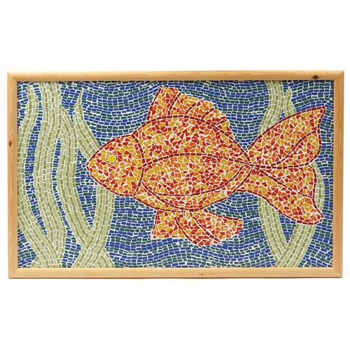 1843 - Contemporary ceramic mosaic panel of a fish created by visually impaired ex-servicemen and women at ... 