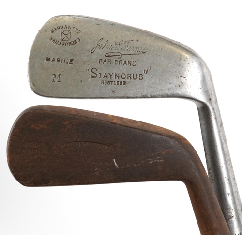 1290 - Predominantly vintage wooden shafted golf clubs housed in a vintage caddy including Cargills Ltd, Jo... 