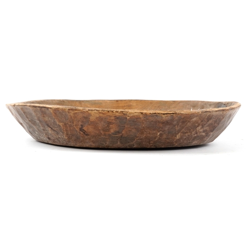 1821 - Large tribal interest hardwood bowl, 52.5cm wide